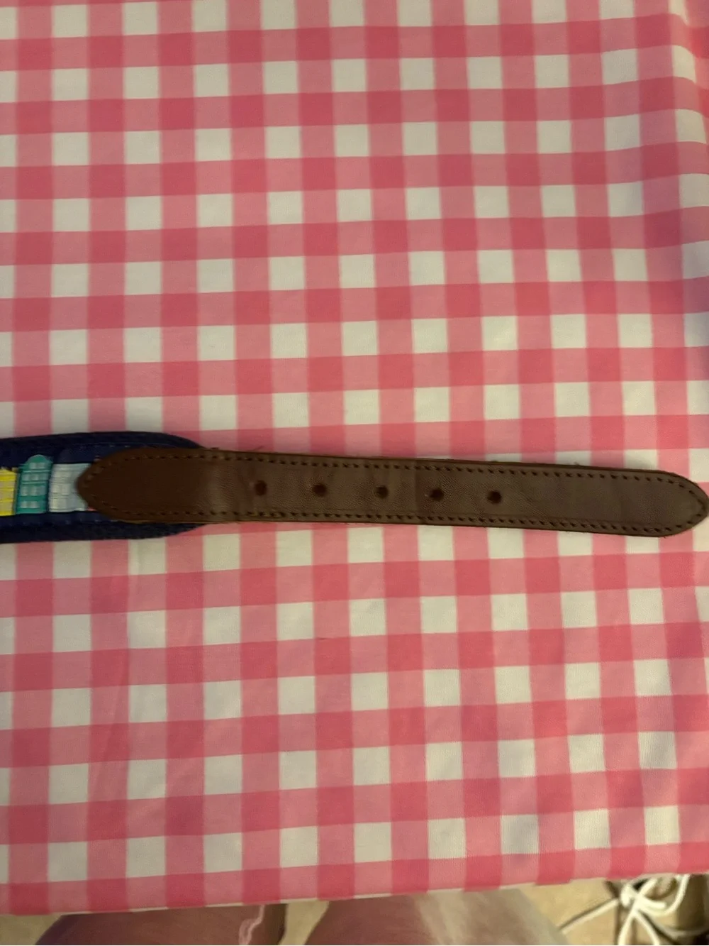 Kids Navy Belt with Colorful House Embroidery